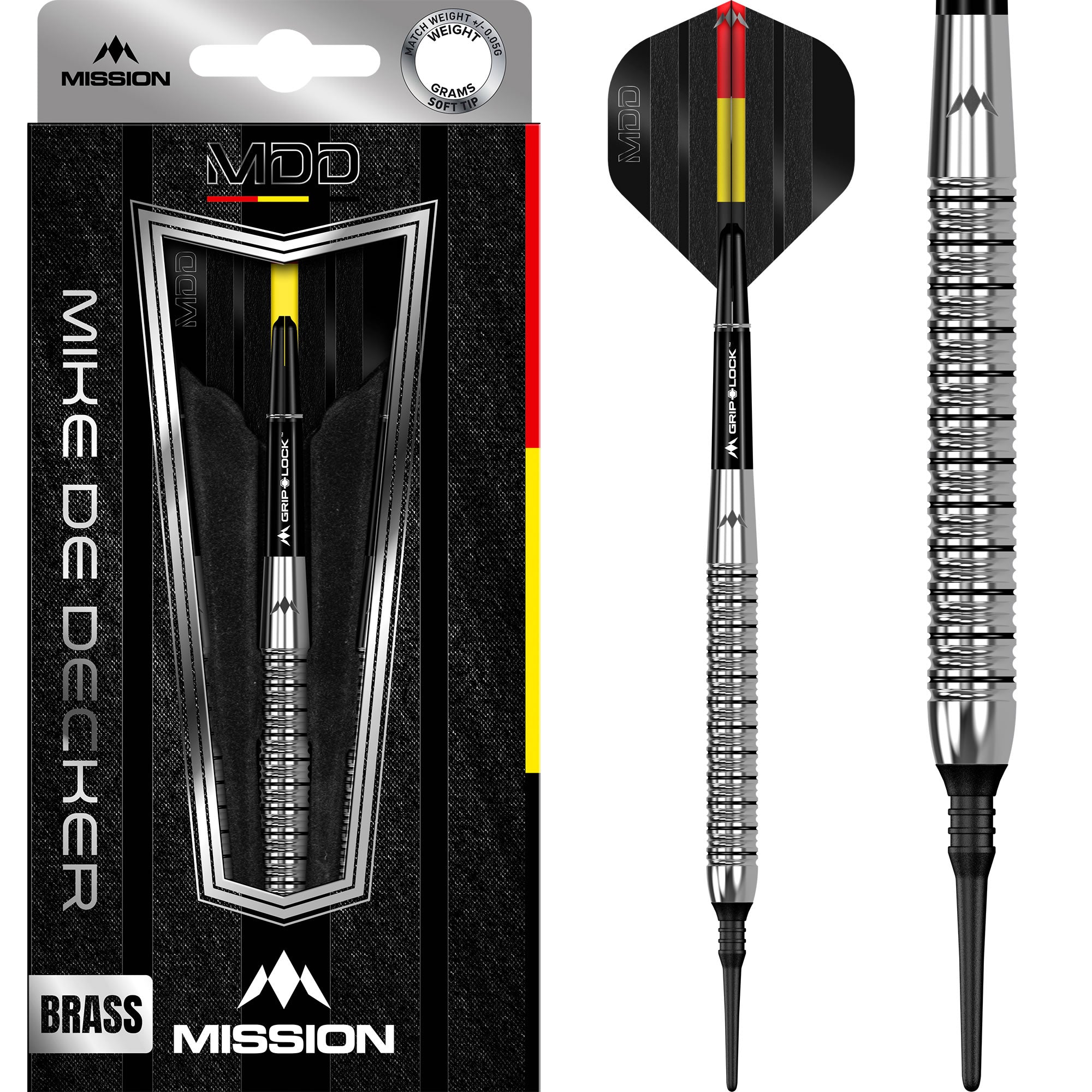 Mission Mike De Decker Darts - Soft Tip - Brass - Tungsten Look