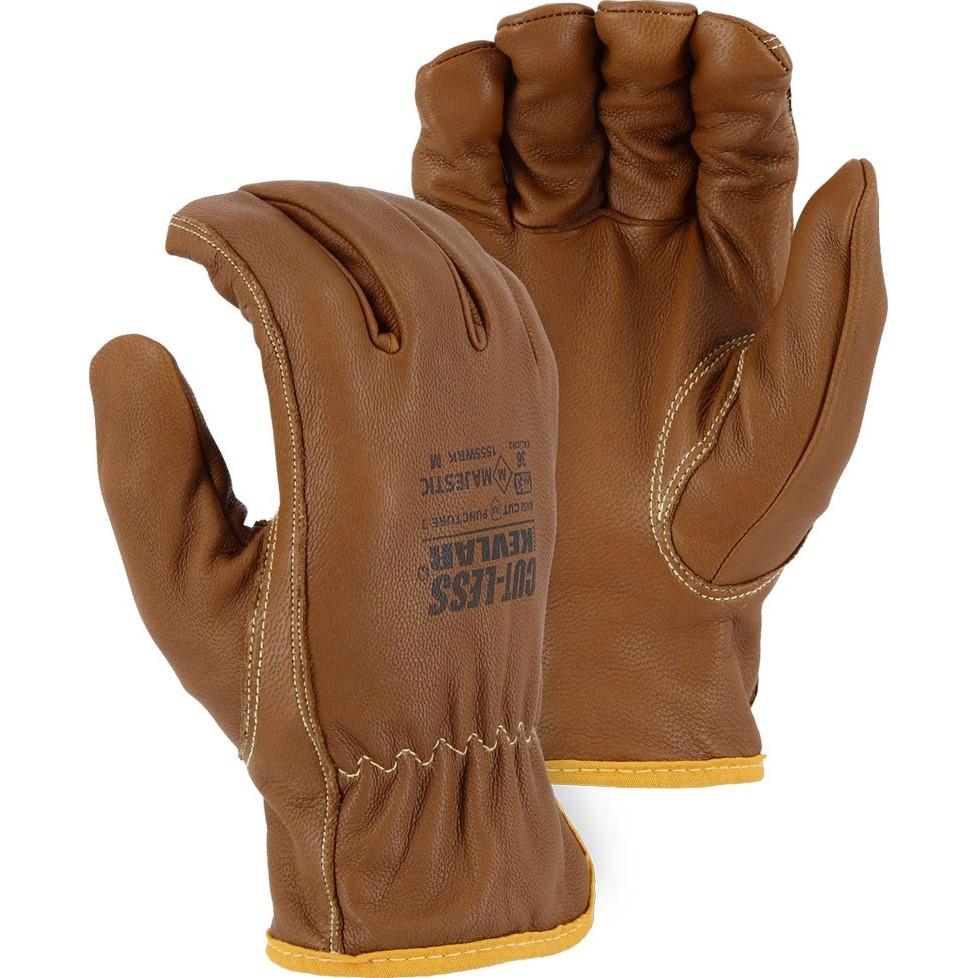 Cut Resistant Leather Drivers Glove - Kevlar Lined Goatskin, 36 Cal Ar