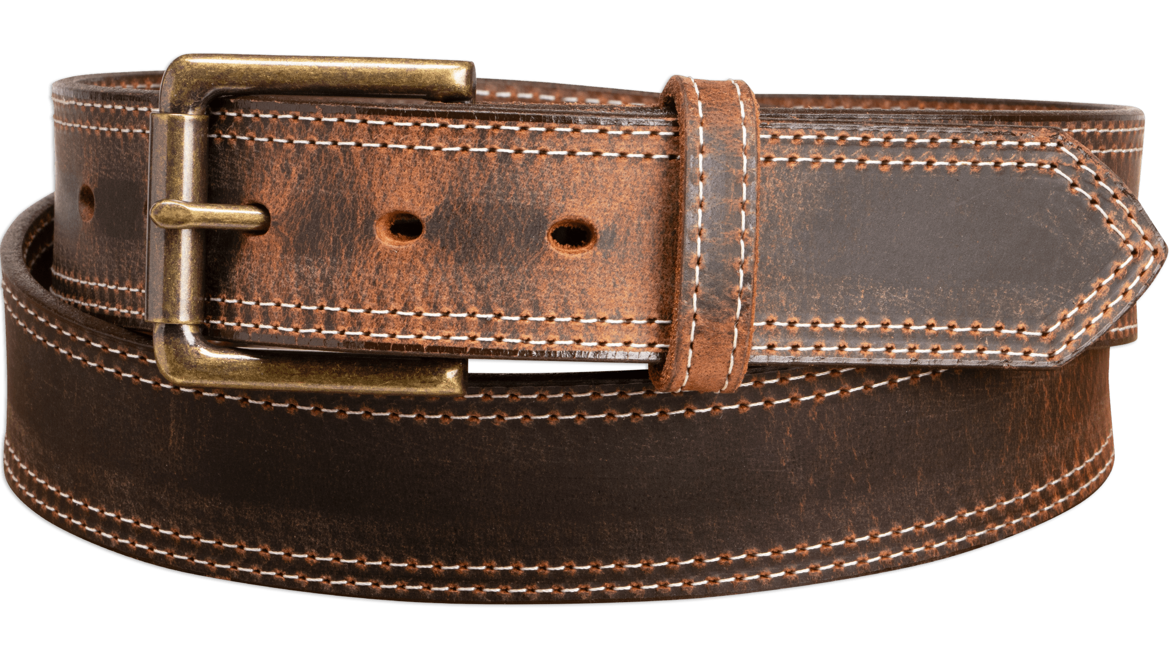 The Crazy Horse: Men's Oil Tanned Double Stitched Leather Belt 1.50
