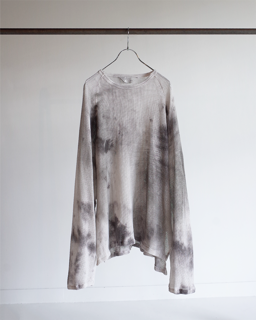 DYED MESH LS T-SHIRT(BLACK) – ANCELLM