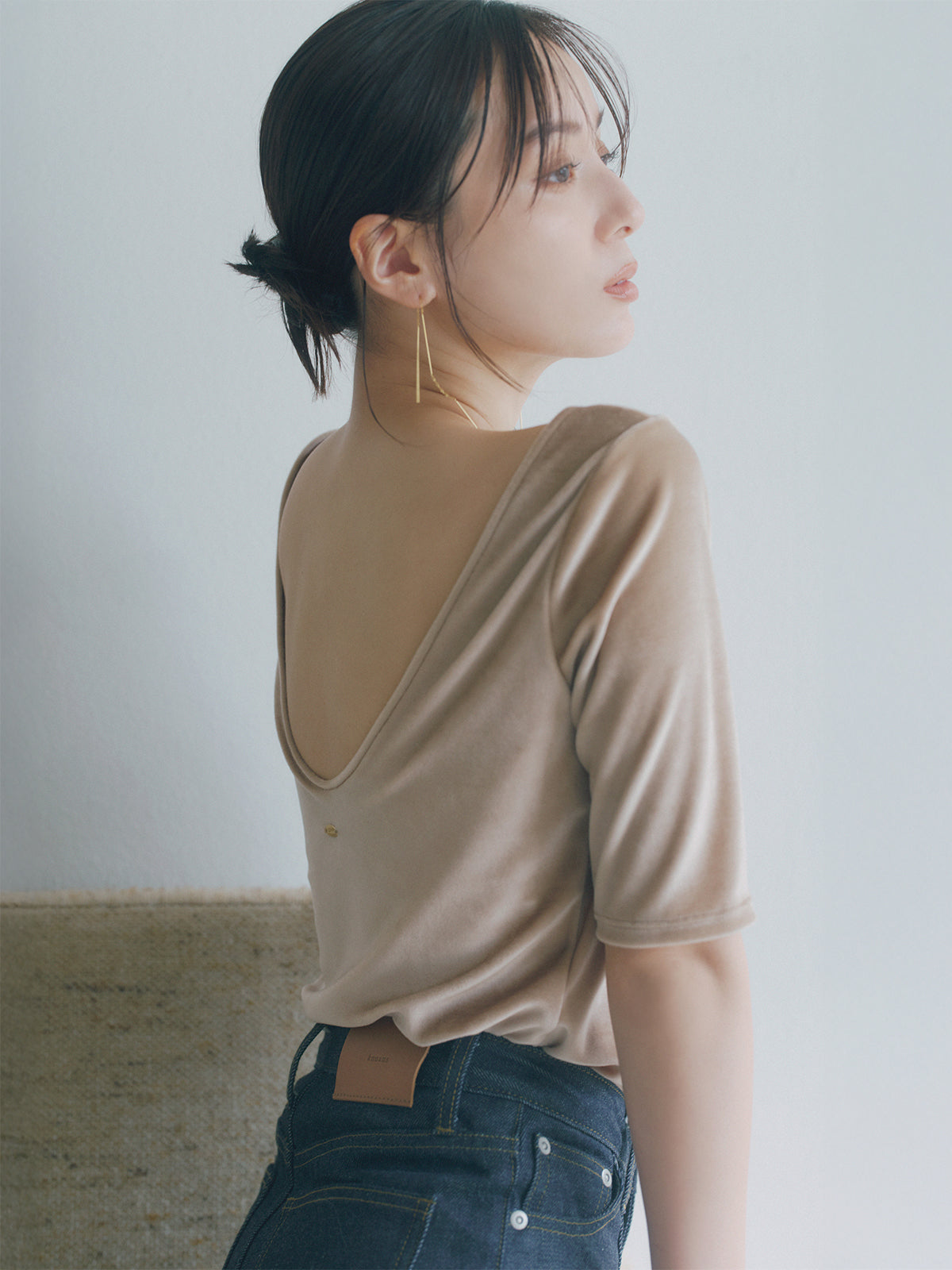 OUR WACOAL×anuans】カップインベロアトップス