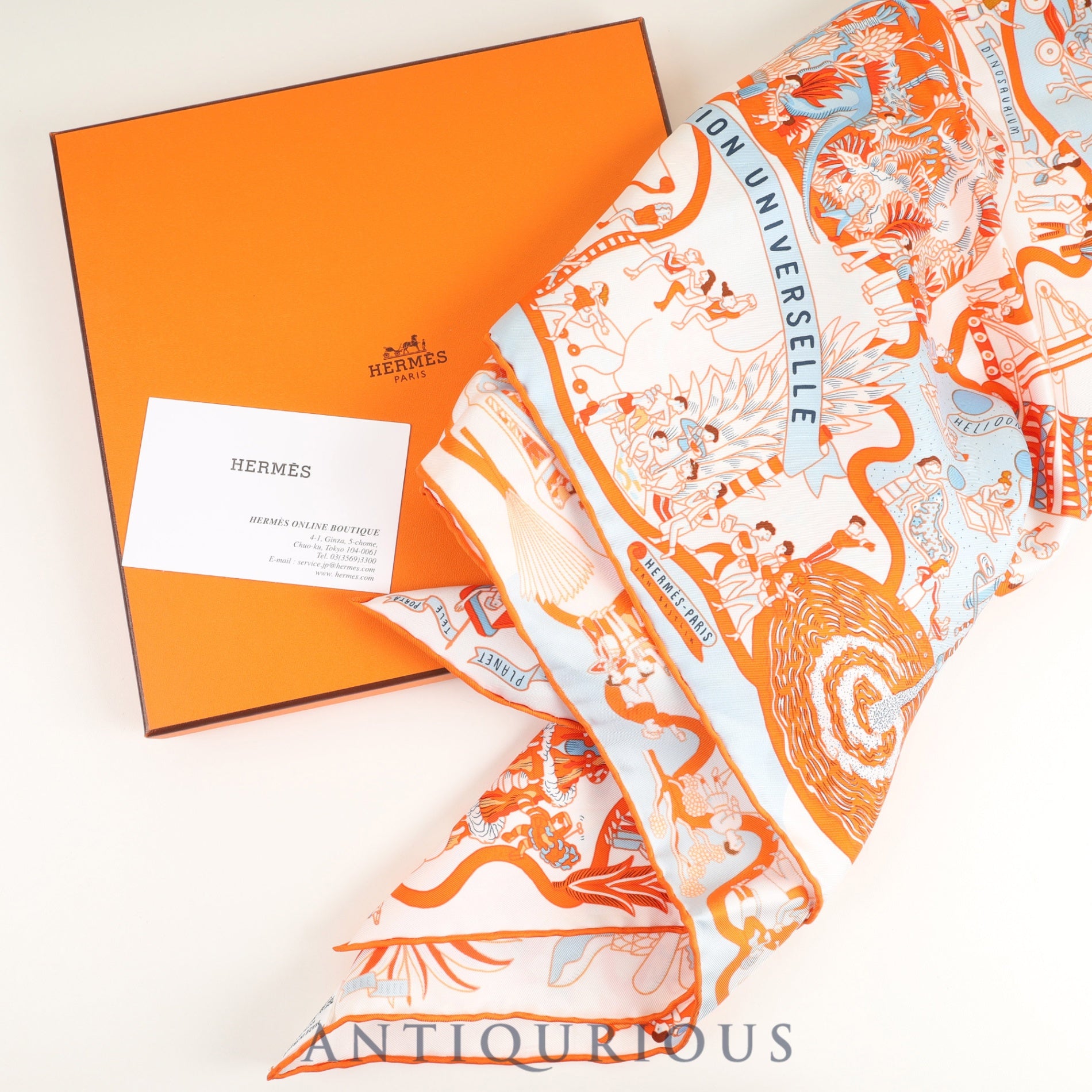 エルメス スカーフ カレ90 Exposition Universelle 万国博覧会 箱