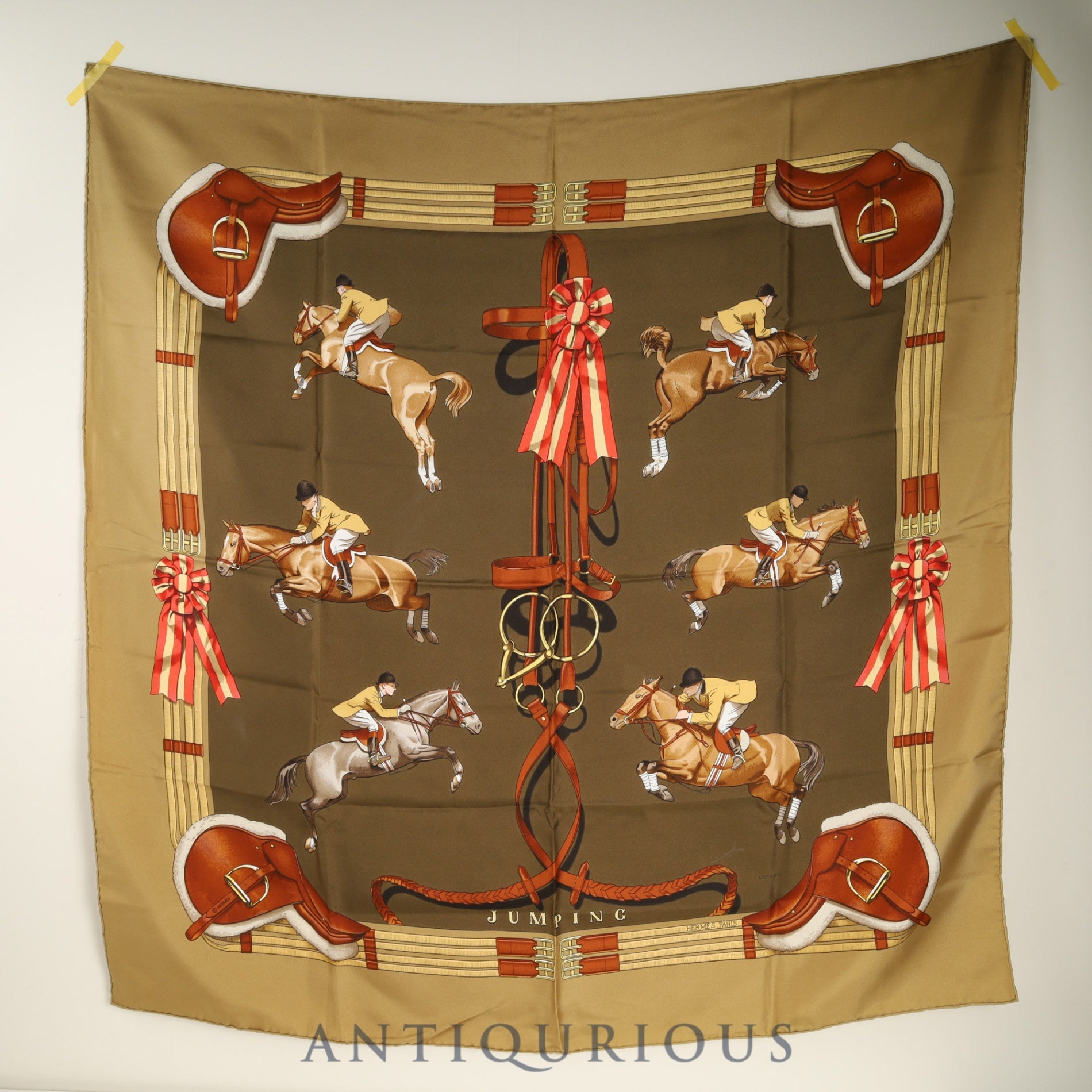 エルメス スカーフ カレ90 JUMPING ベージュ SILK100% | 東京銀座の