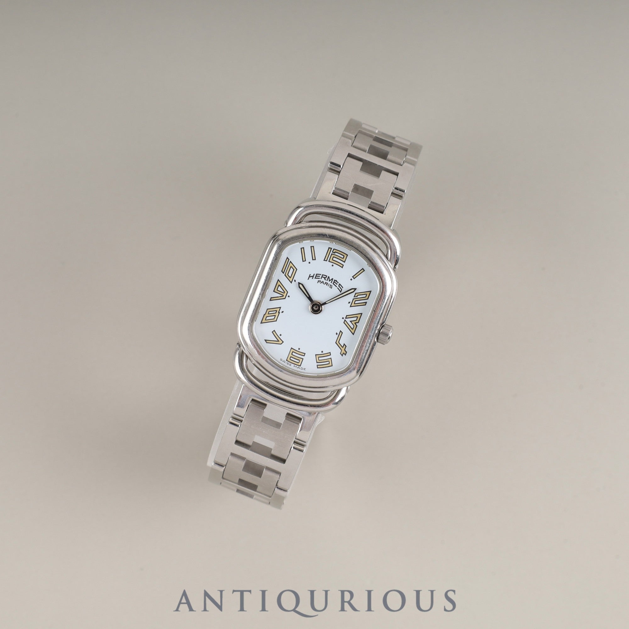 エルメス ラリー RA1.210 クォーツ Cal.976.001 SS SS ホワイト文字盤