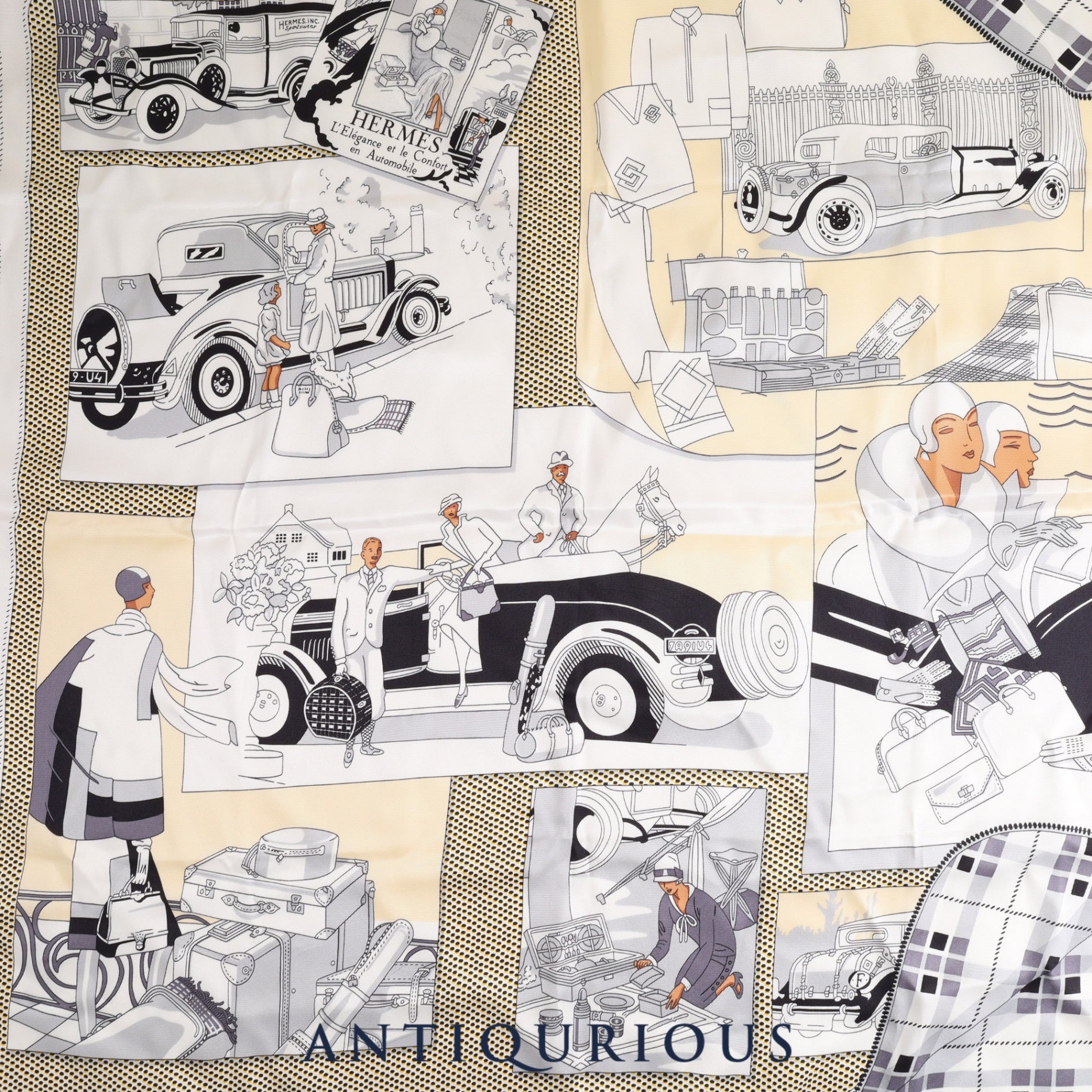 エルメス スカーフ カレ70 自動車の快適 SILK100% | 東京銀座の