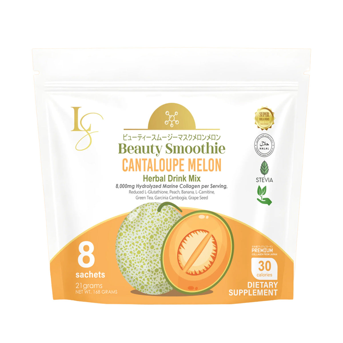 Luxe Slim Cantaloupe Melon Beauty Smoothie (21g x 8 Sachets