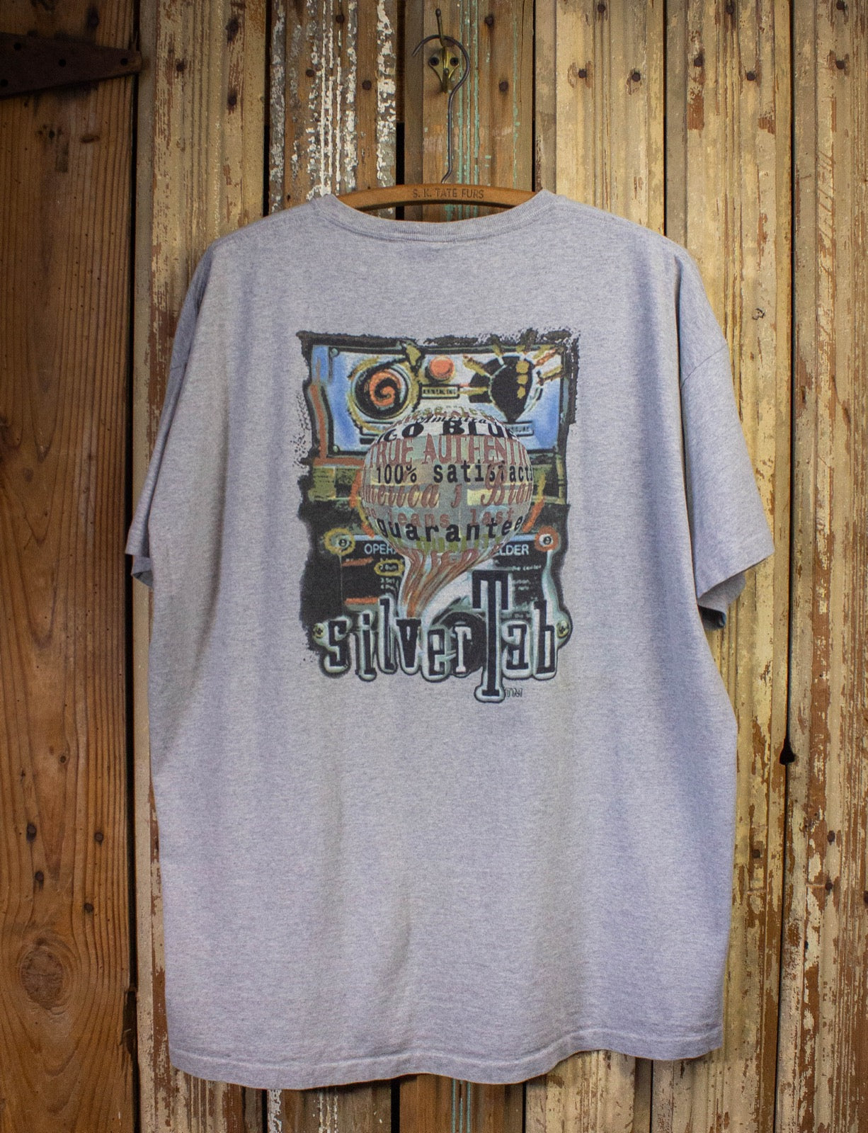 Vintage Levi's Silver Tab Graphic T Shirt 90s Gray 2XL – Black