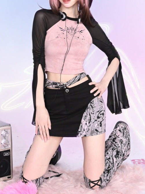 Y2Kホットガールクールセクシースプリットベルトヒップスカート – Belchic