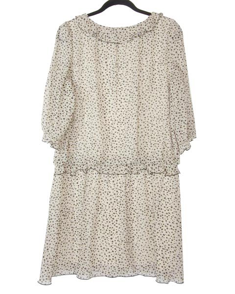 ローズティアラ Rose Tiara ベージュ 茶 柄 ワンピース 46