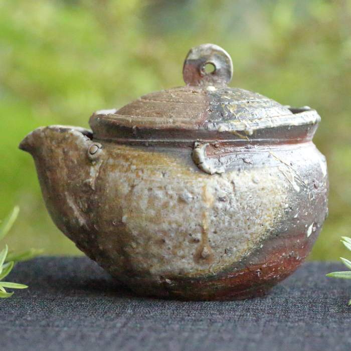 森本良信 備前焼宝瓶 穴窯焼成茶器 満容量170ml 共箱