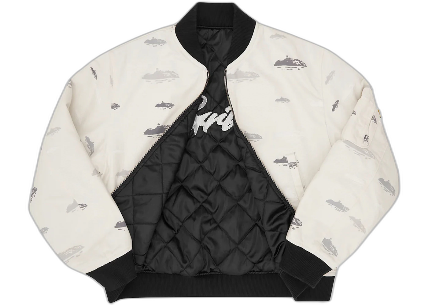 Corteiz Reversible Bomber Jacket Off White Black