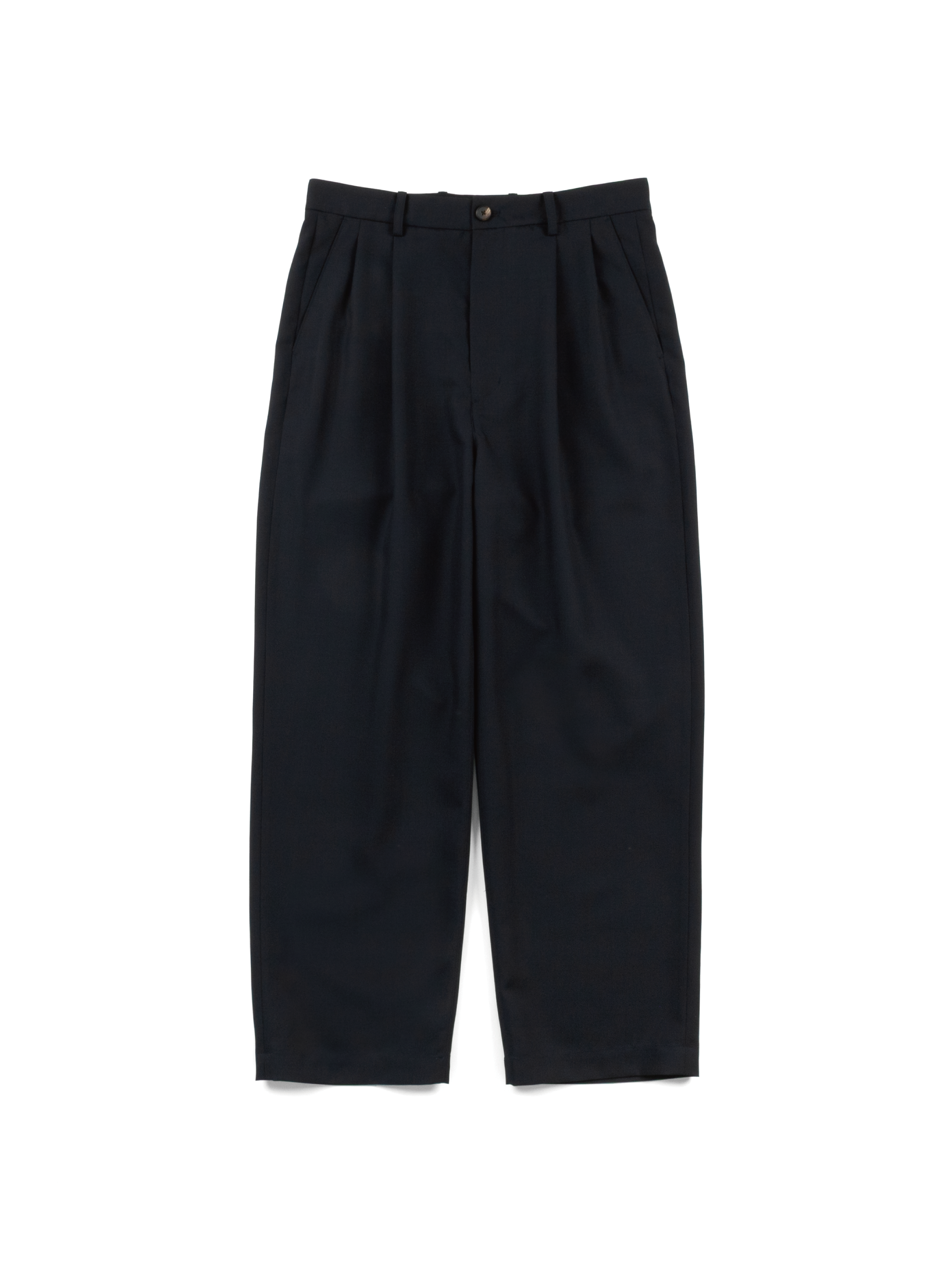 Super160's WOOL/KID MOHAIR WIDE PANTS｜DARK NAVY – Cornier