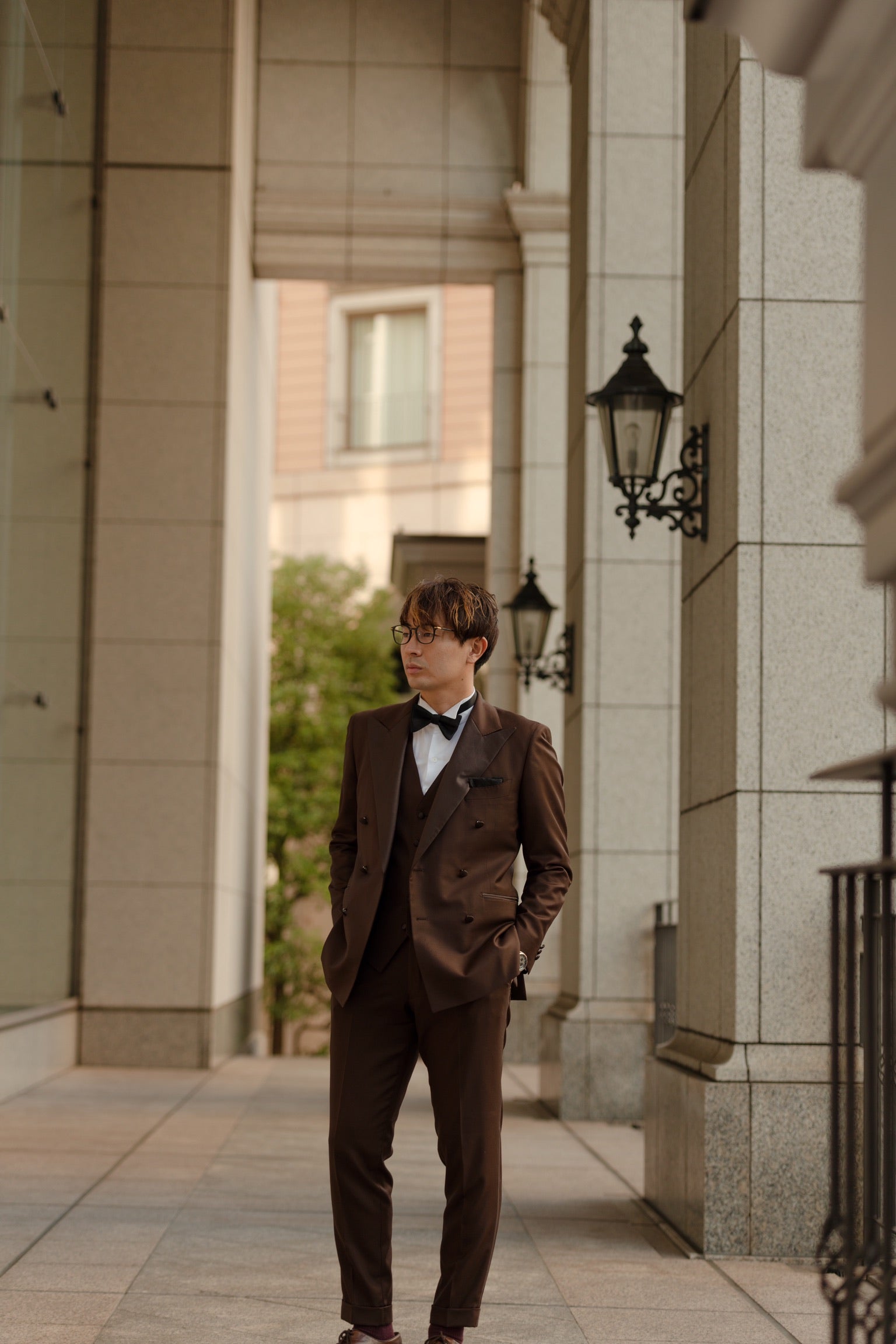 CORDY特典あり】ベスト付ダブルタキシード/ブラウン【結婚式