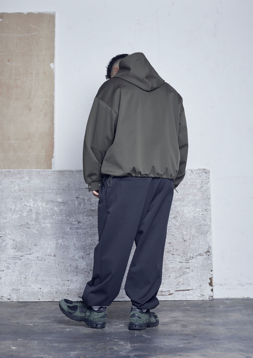 HEAVY PONTE ZIP HOODIE KHAKI – carorie