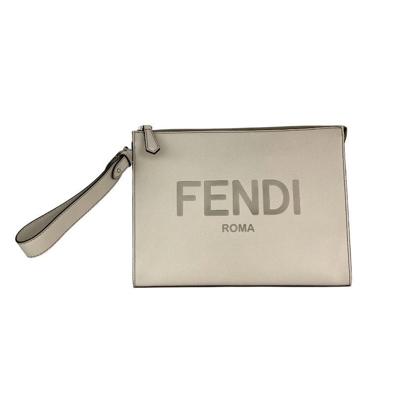 フェンディ FENDI FENDILOMA クラッチバッグ 7VA491 グレー レザー