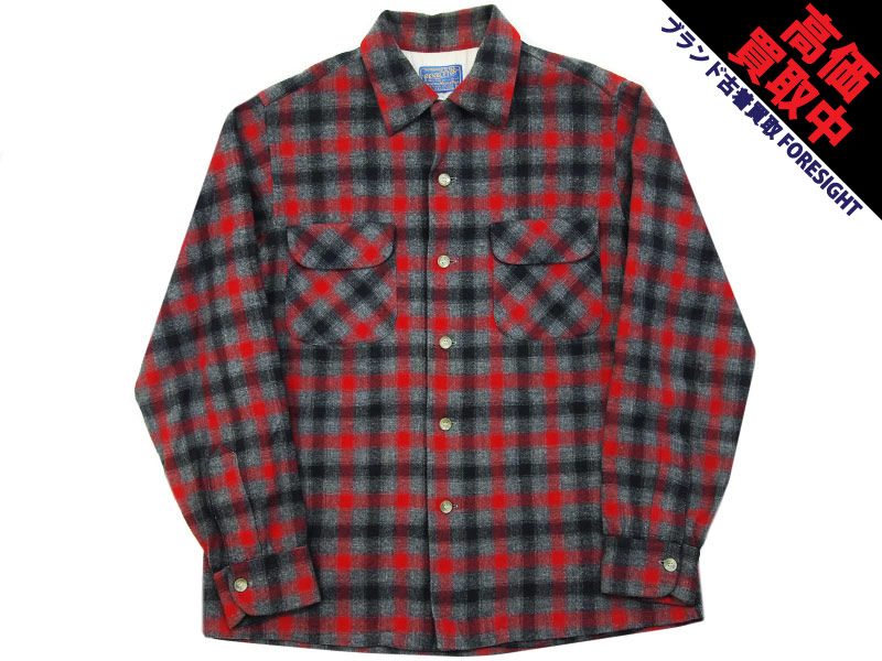d*i様 グレー 赤 pendleton ウール ボードシャツ チェック USA 美品