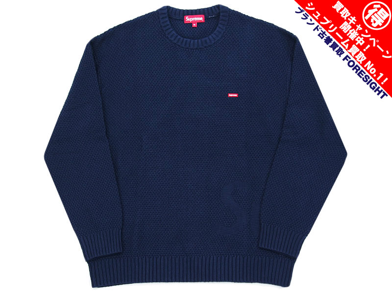 美品】Supreme Small Box Logo セーター ネイビー L Supreme 'Textured
