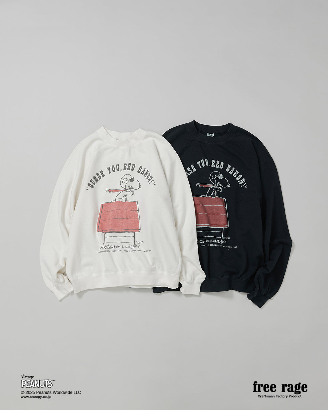 PEANUTS×free rage】FLYING ACE ラグランクルースウェット – freerage