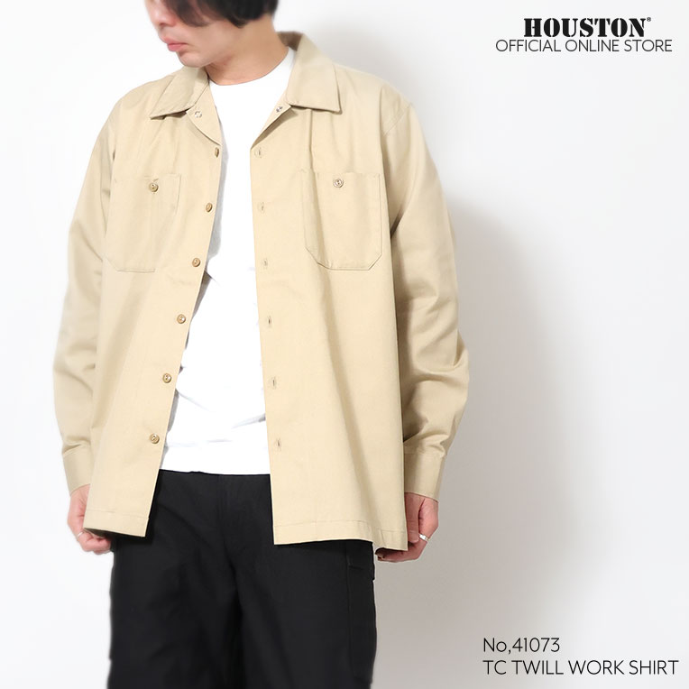 HOUSTON / ヒューストン 41073 TC TWILL WORK SHIRT / TCツイルワーク
