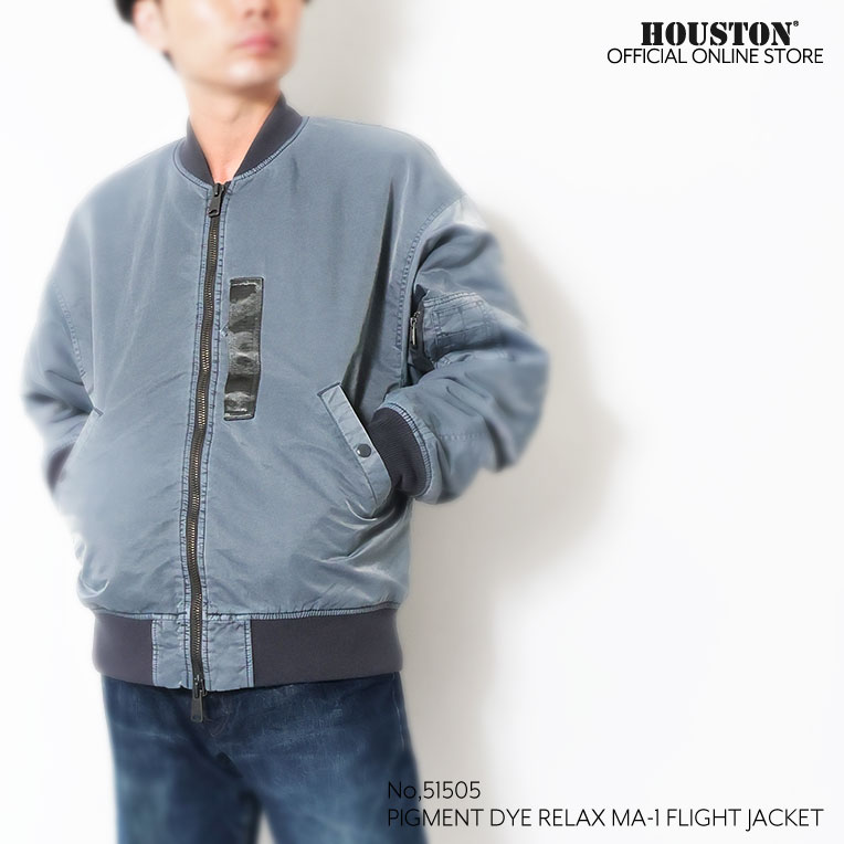 HOUSTON / ヒューストン 51505 PIGMENT DYE RELAX MA-1 FLIGHT JACKET