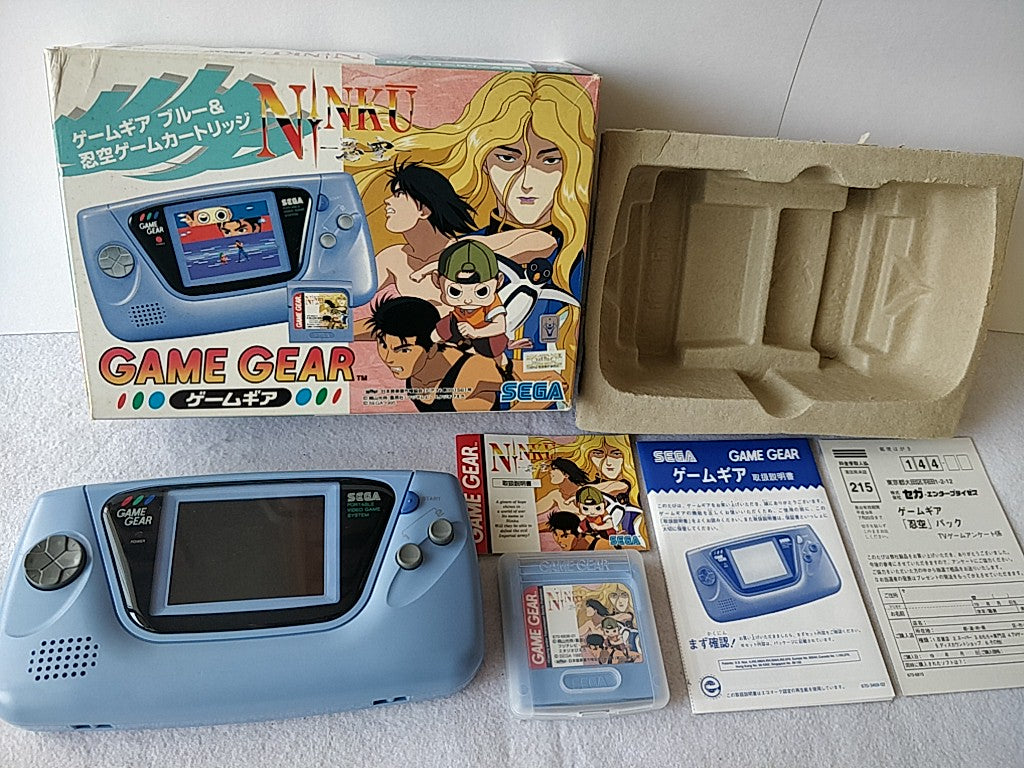 SEGA GAME GEAR Handheld Blue color Console Ninku limited ,Manual