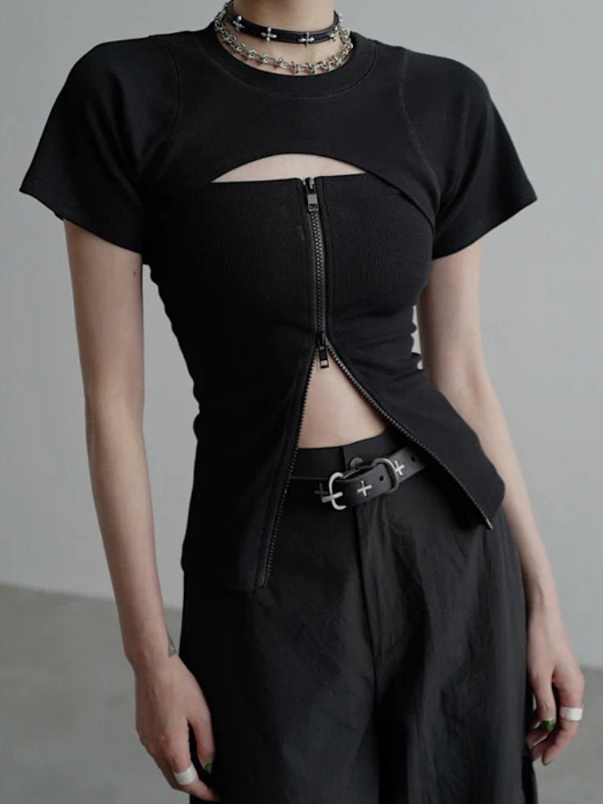 Tube Top Super Cropped T-Shirt Set_BDHL4414 – HELROUS