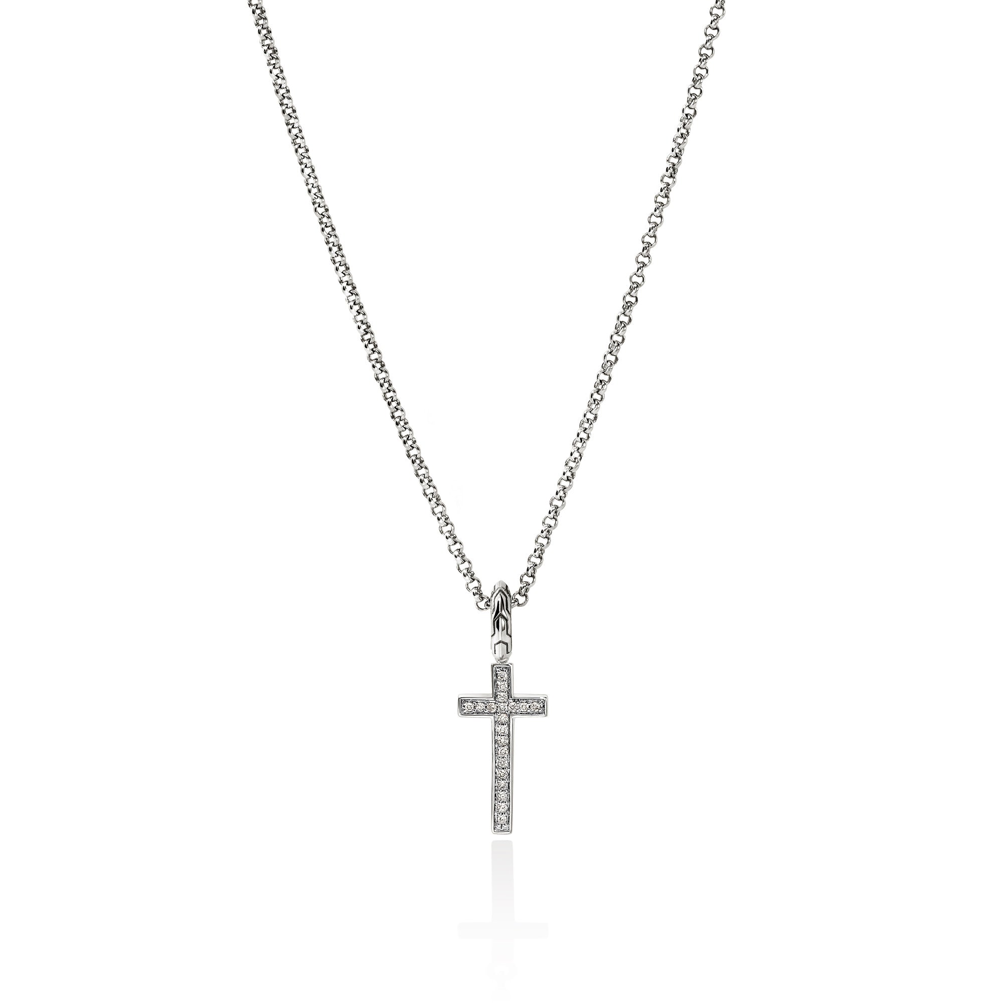 JH Essential Cross Necklace, Sterling Silver, Diamonds – John Hardy