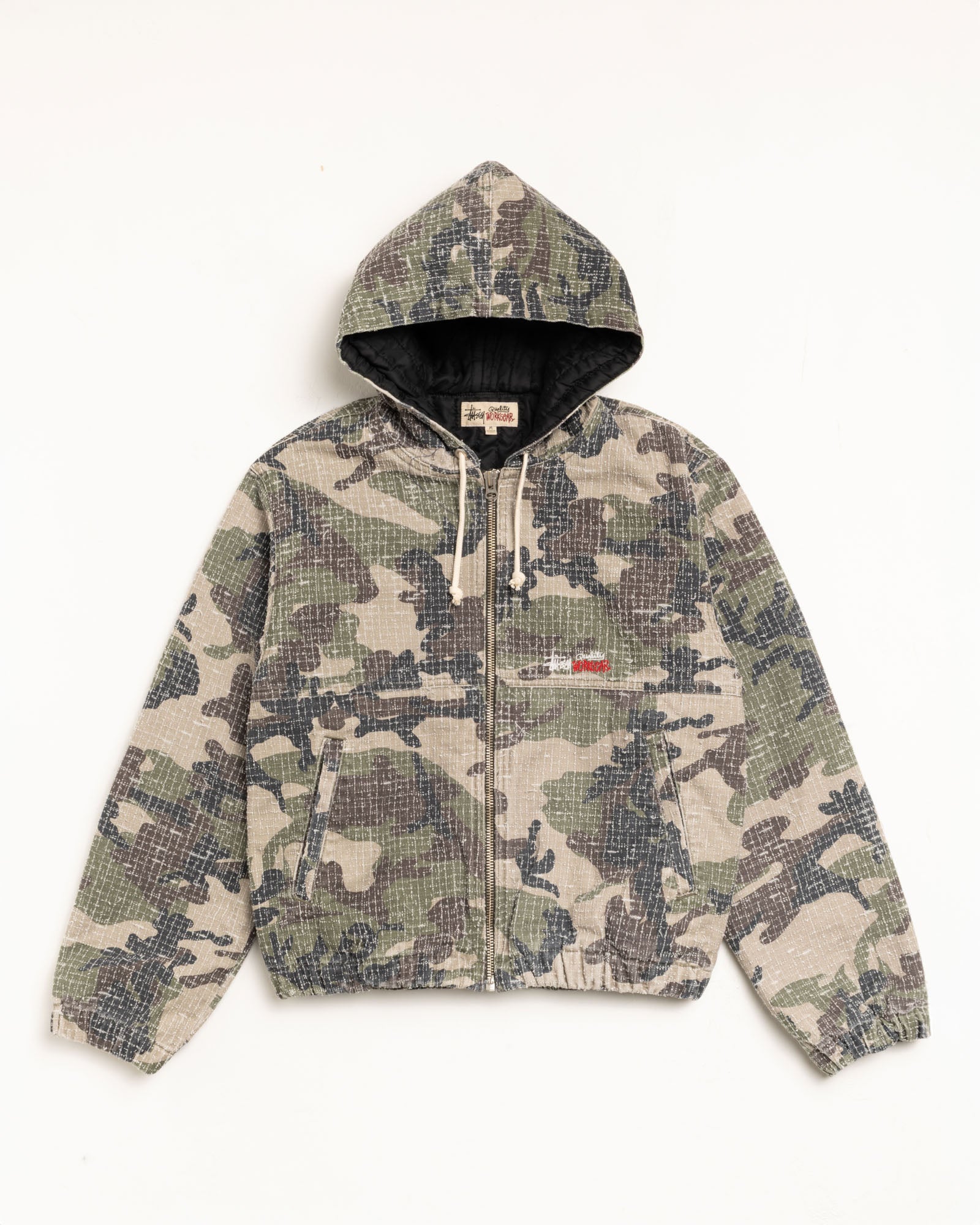 Work Jacket Camo Canvas Needlepunch in woodland camo – Stüssy Japan