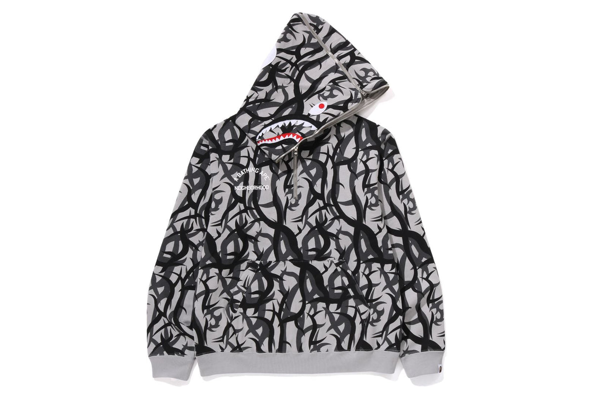BAPE X NBHD 】TRIAL CAMO TWO FACE HALF ZIP PULLOVER HOODIE | bape.com