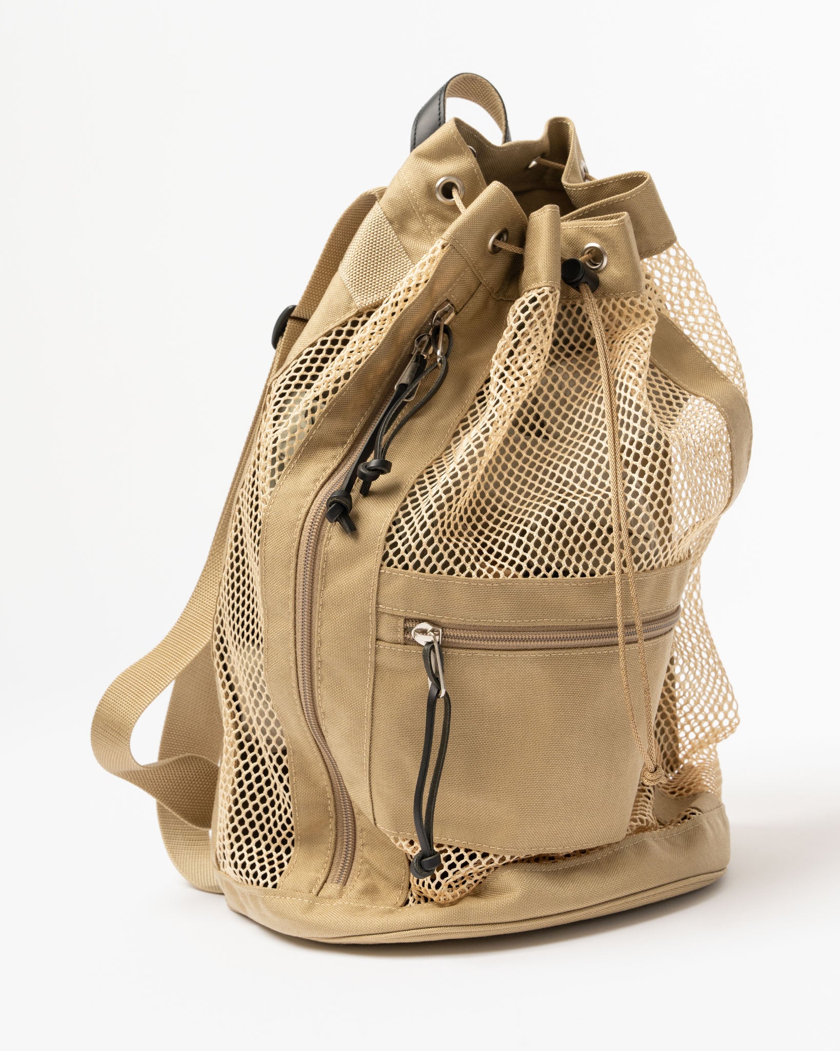 Auralee Mesh Small Backpack Made by Aeta in Beige Curated at Jake