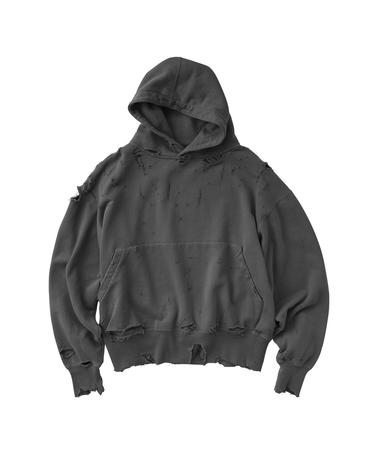 KURO | モアダメージウォッシュスウェットパーカー | ヴィンテージ加工