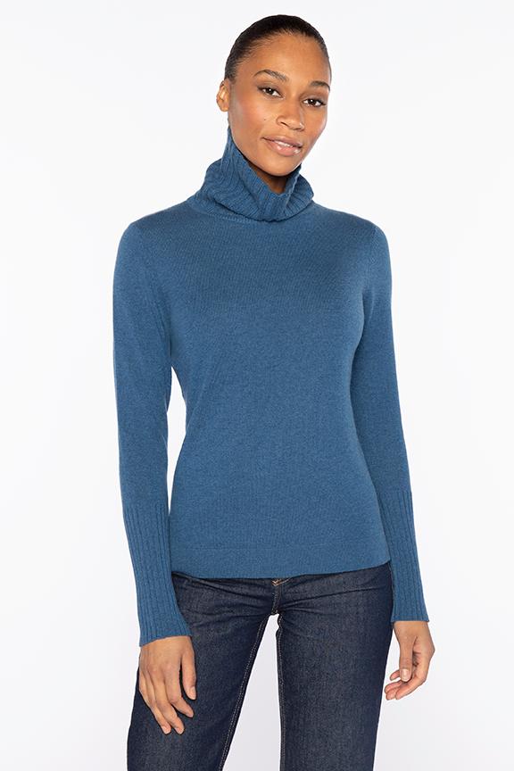 CHUNKY TRIM T-NECK – Kinross Cashmere