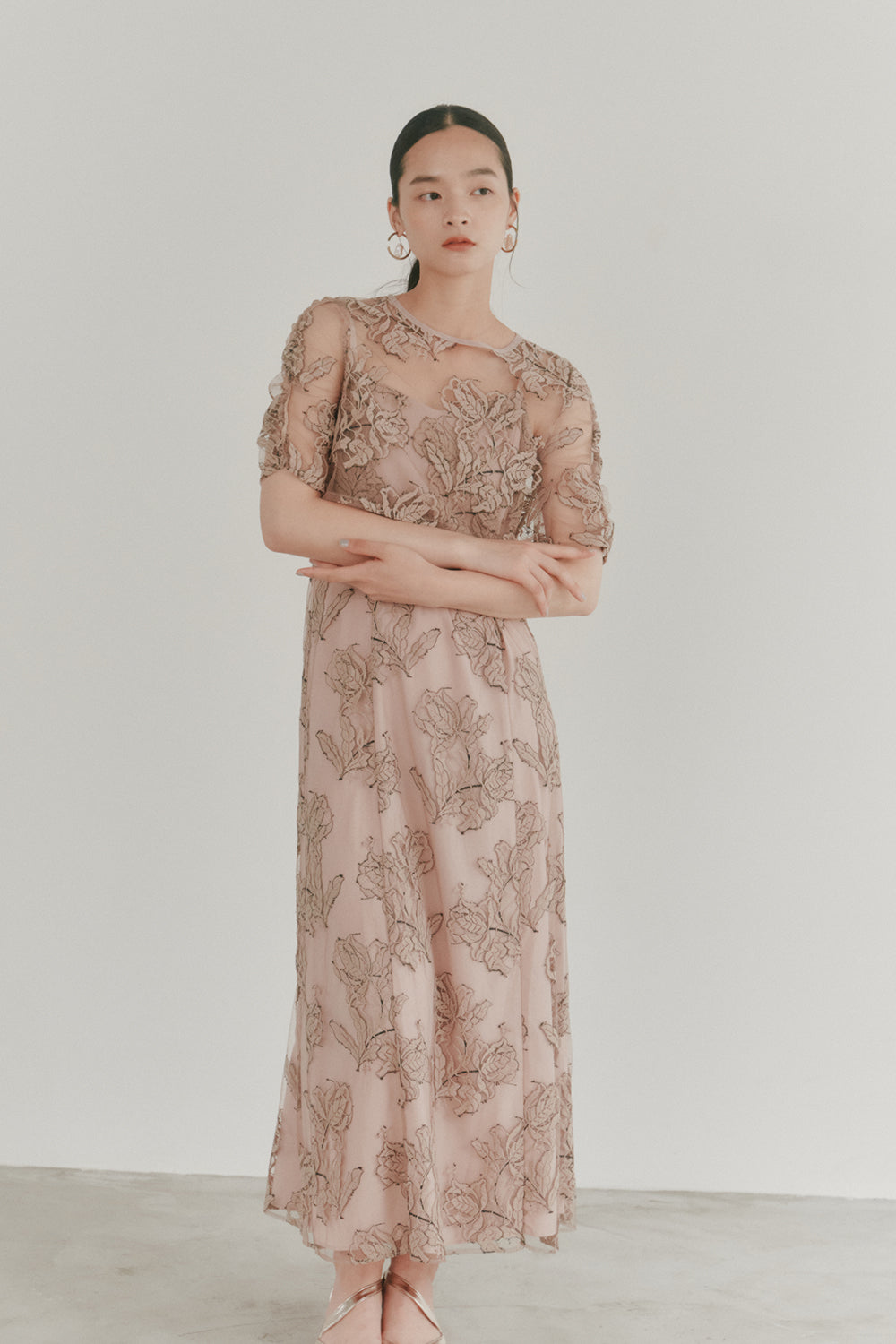 kaene公式オンラインストア ローズレースレイヤードドレス / 100998