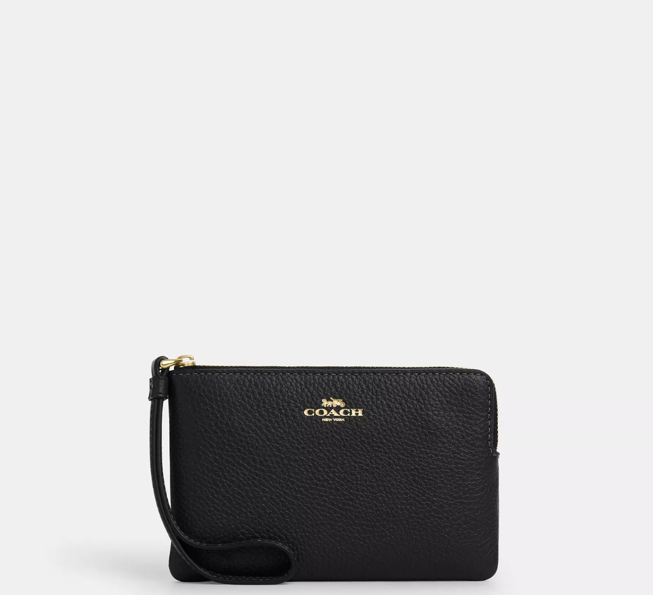 Coach Corner Zip Wristlet - Gold/Black – Kanadadan Kapına