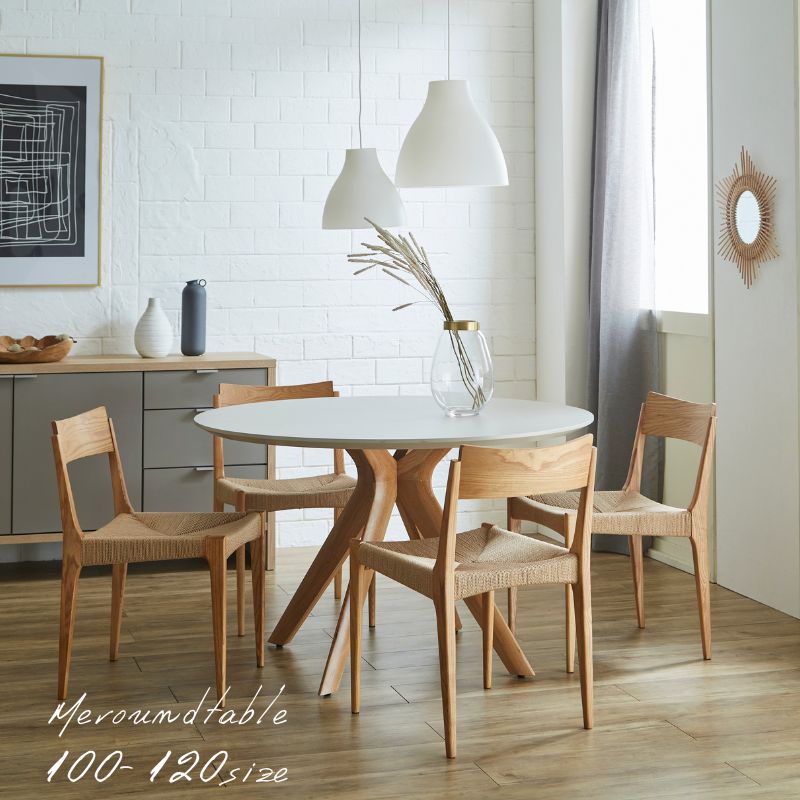 ME 】ラウンドテーブル 100cm｜脚オーク色 ダイニングテーブル – 河口