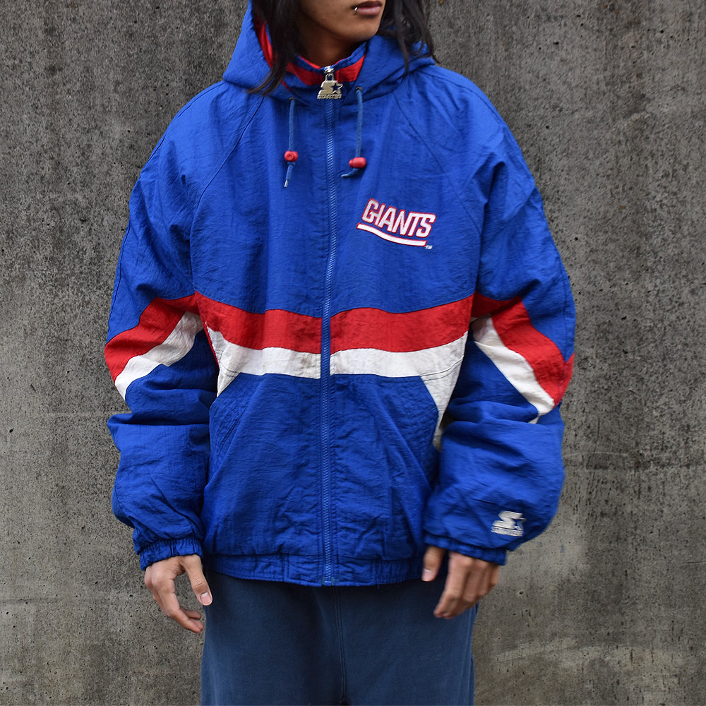 90's STARTER “NFL New York Giants” 中綿入り フード ナイロン