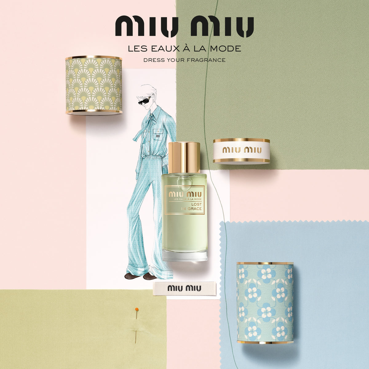 公式】ミュウミュウ レ ゾー アラモード ボトムケース （ライトブルー