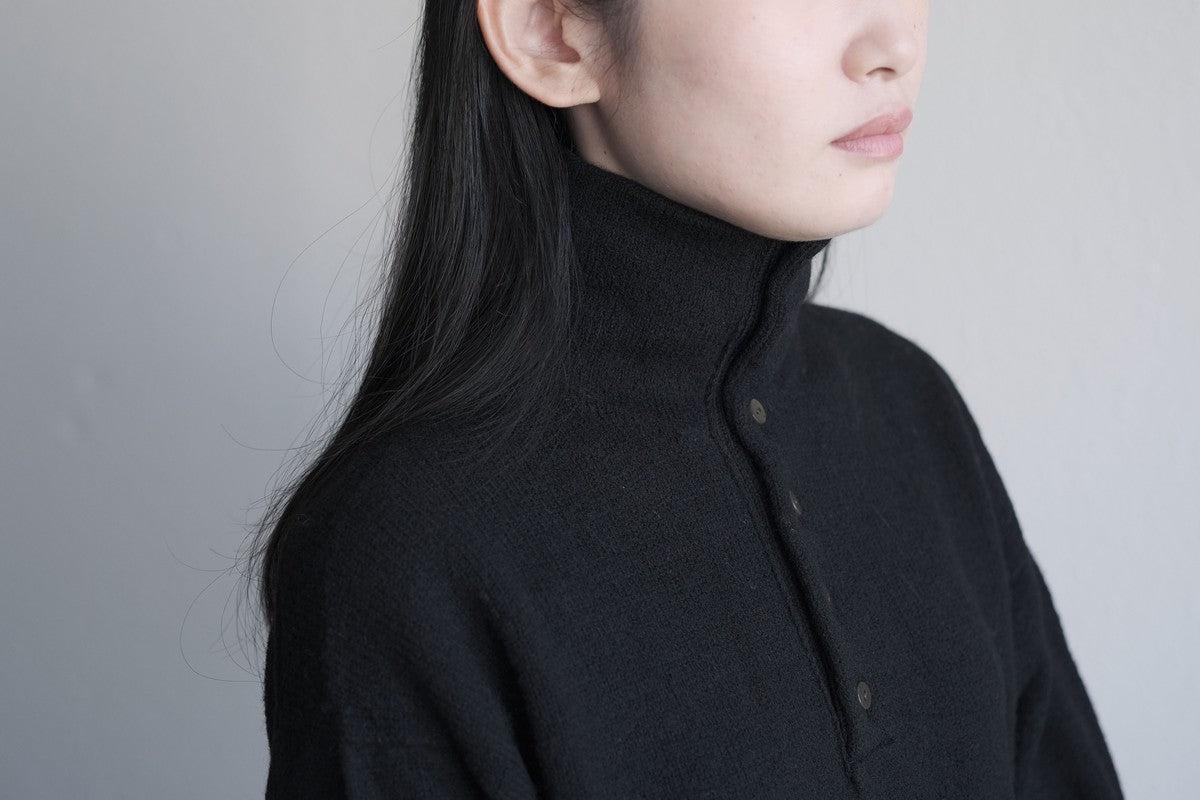 MITTAN / ウールシルクWフェイスハイネック 黒 KN-29 / unisex – PINT_MN