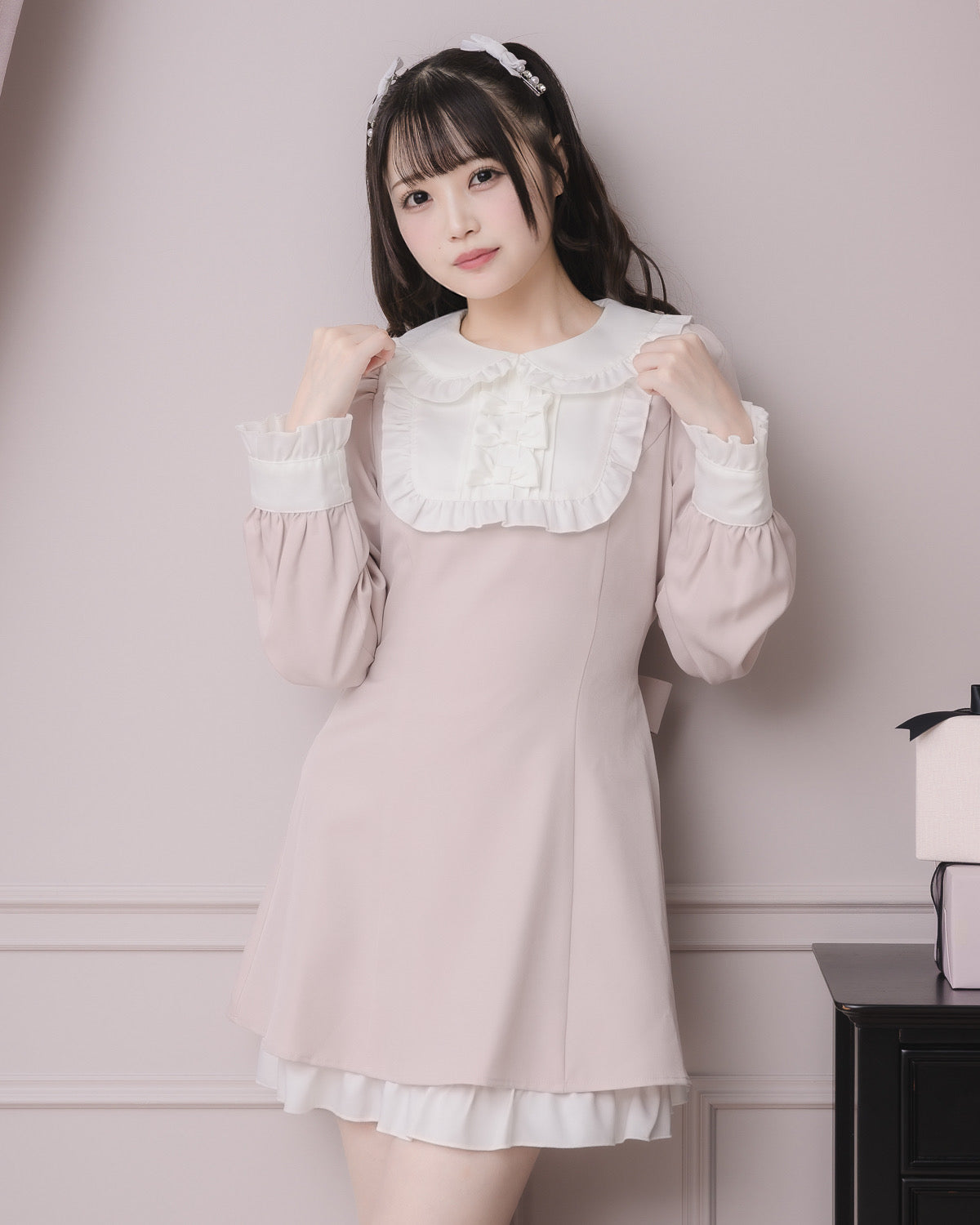 スクエアフリルリボンドーリーワンピース – pium