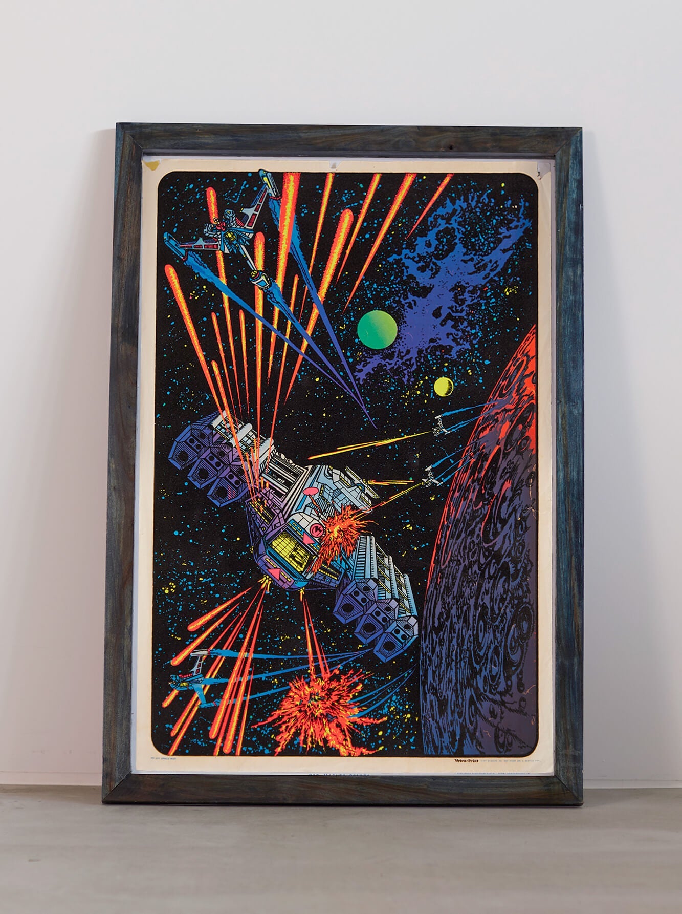 琉球藍染ポスターフレーム W660 x H960（レジン/木製） x Vintage