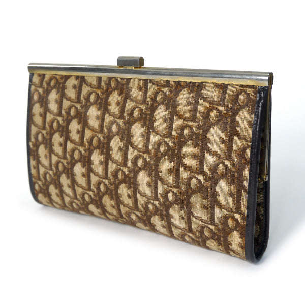 Old Dior トロッター柄がま口クラッチバッグ（茶） – Vintage Shop Rococo