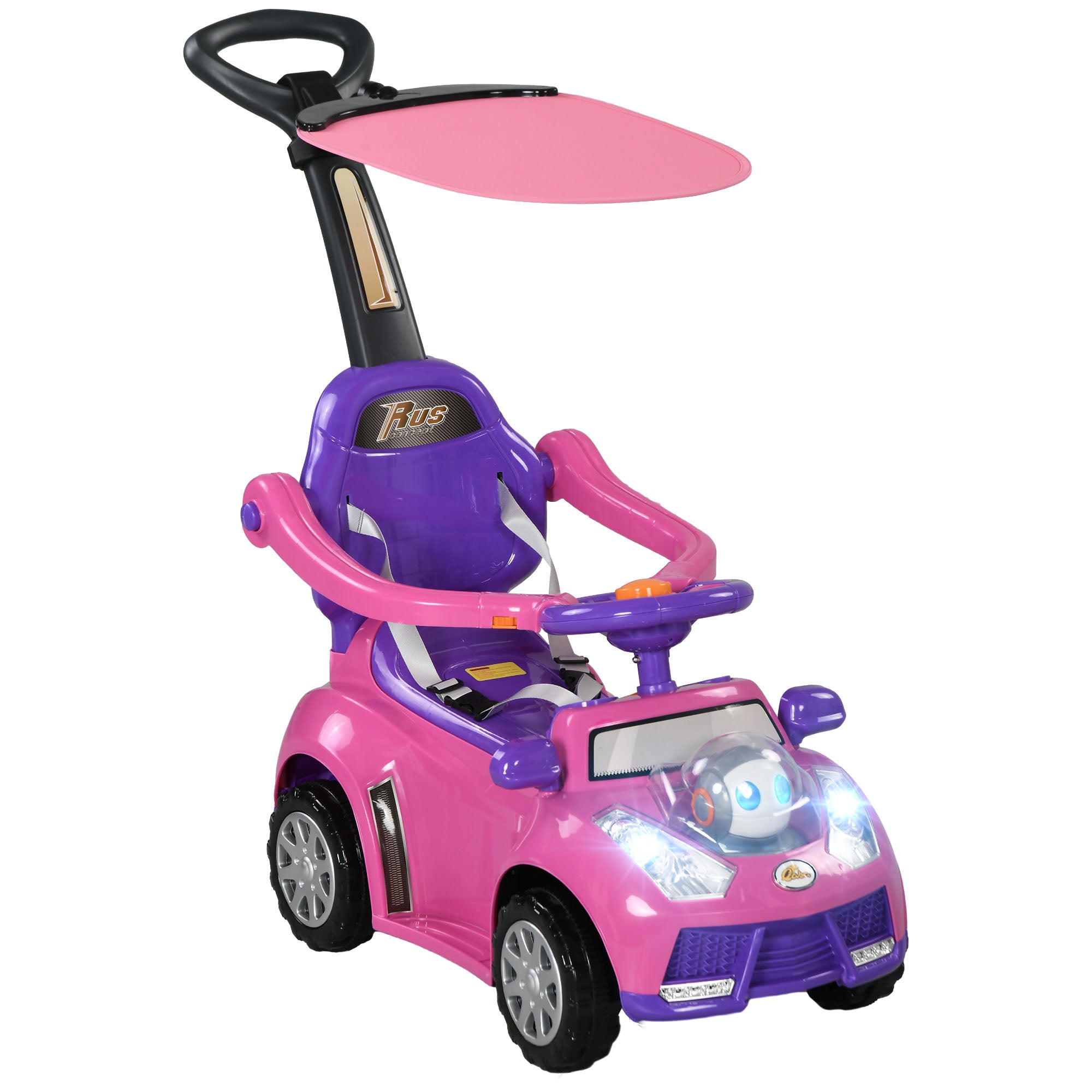 Qaba Push Car For Kids 1 3 Years, 3 In 1 Ride On Sliding Car, Foot To