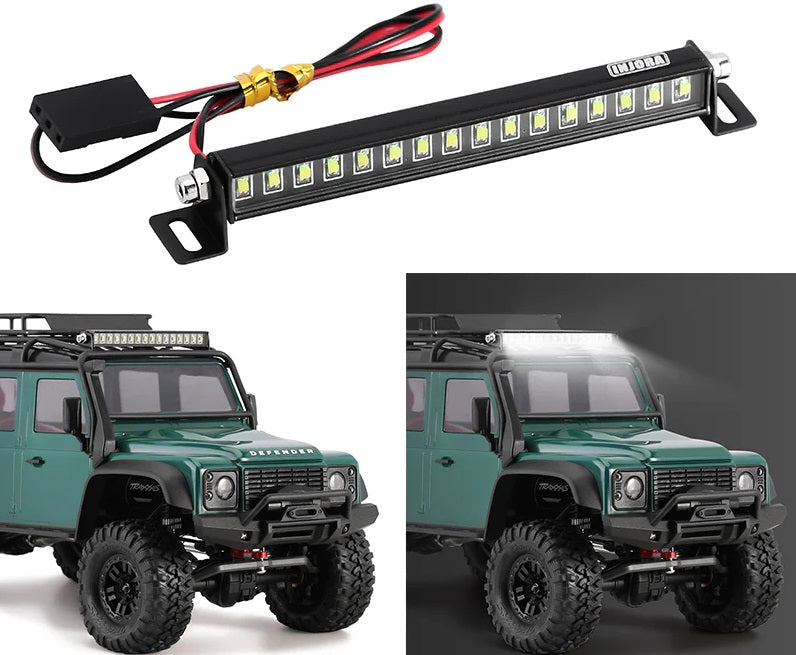 1/18 トラクサス TRX4M適合 16LED メタル ライトバー Y ワイヤー付き