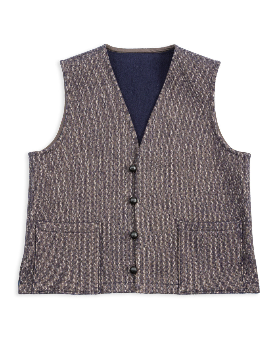 Senui Salt and Pepper Vest - Vintage Navy Wool – Standard & Strange