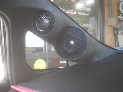 プリウスαフロントスピーカー3Way化BLAM FR80増設Aピラー埋込