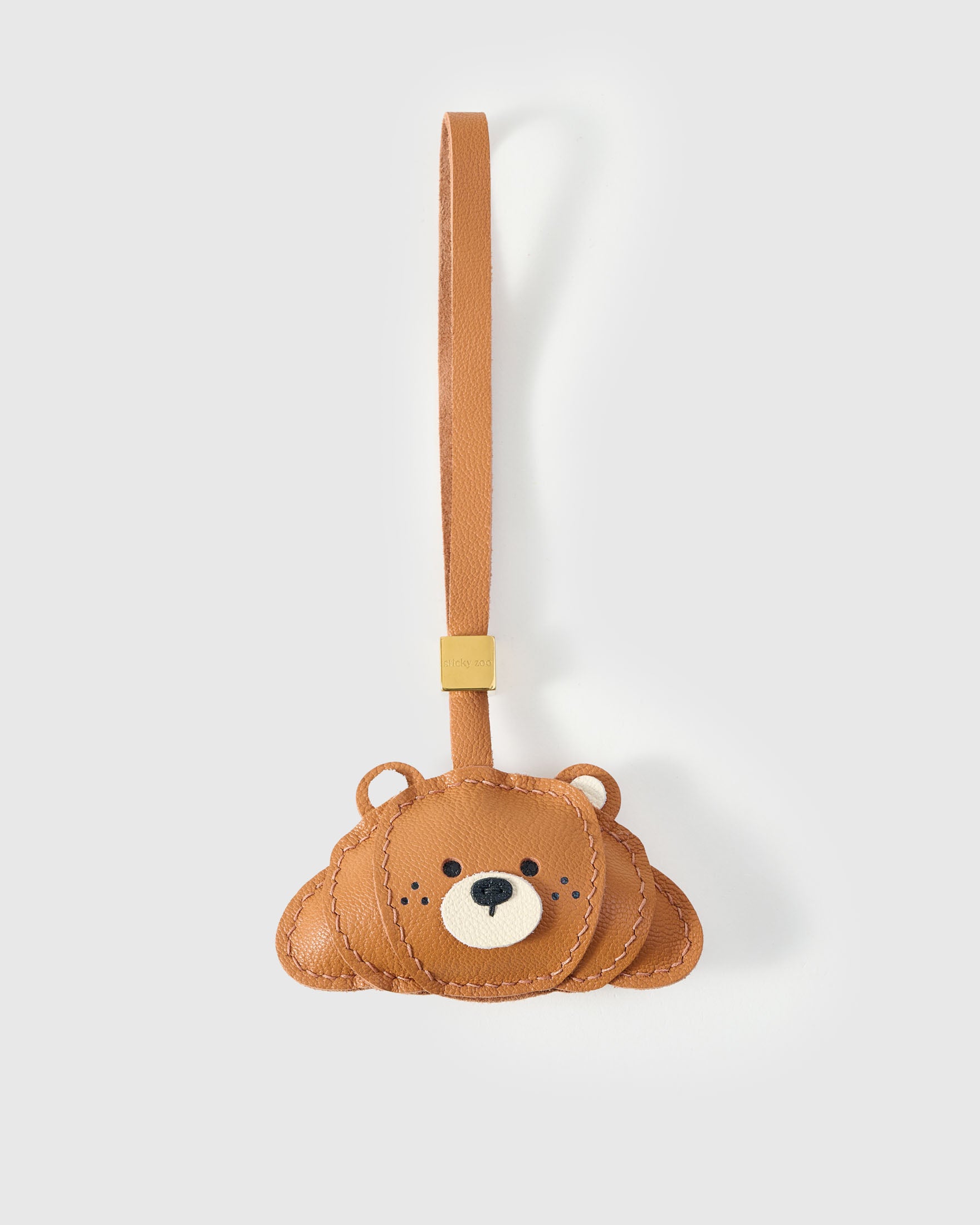 Bear Croissant Leather Bag Charm & Keychain - Luxury French