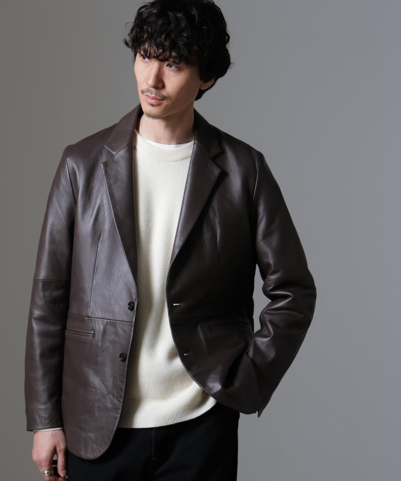 レザー テーラード ジャケット (セットアップ可)