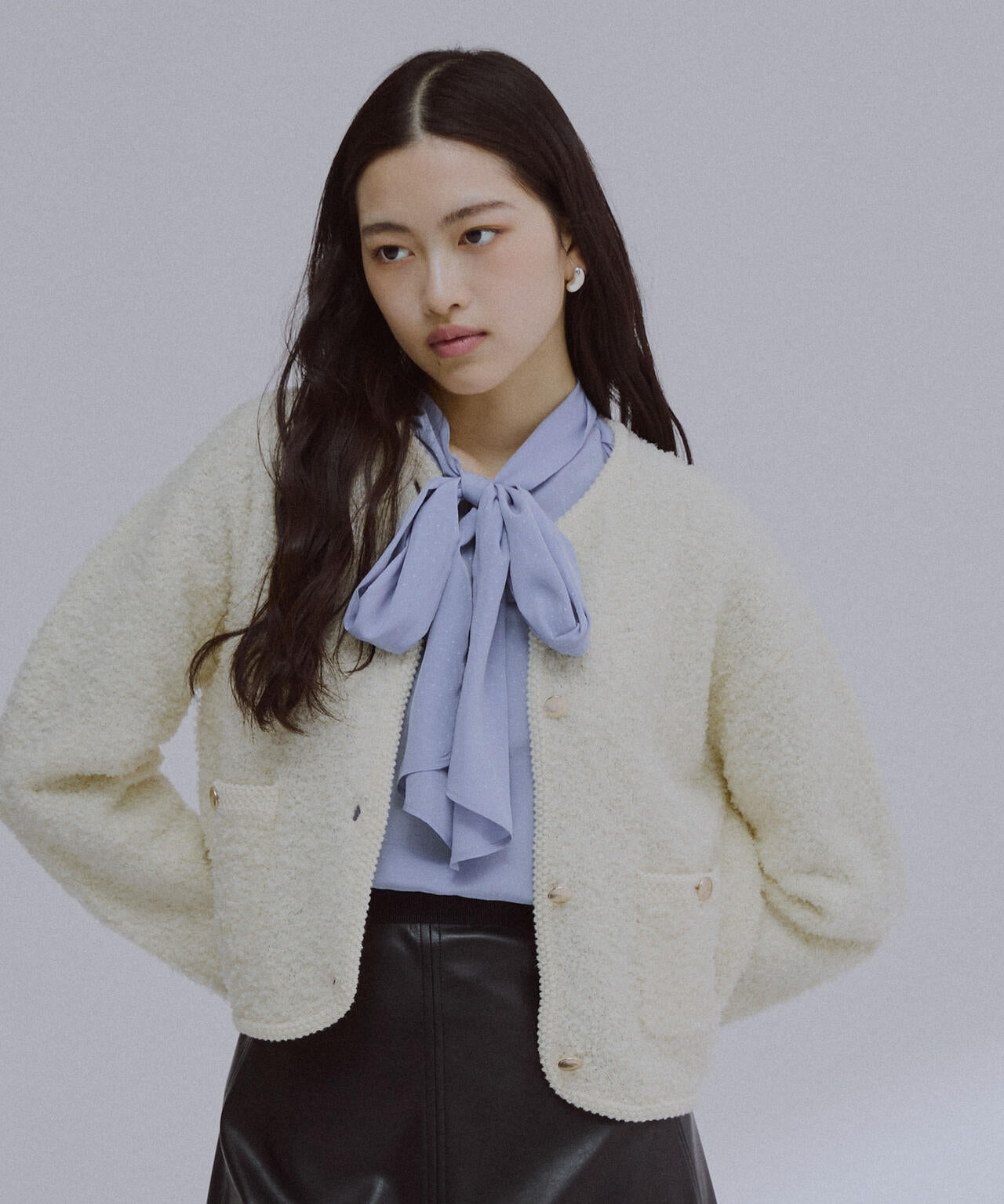 リボンヤーン ニット ジャケット