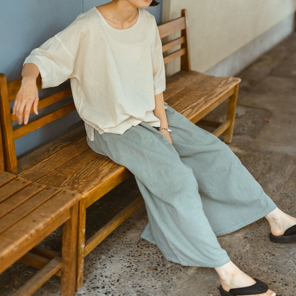 ヂェン先生の日常着 キュロットワイドパンツ ｜くらすこと公式