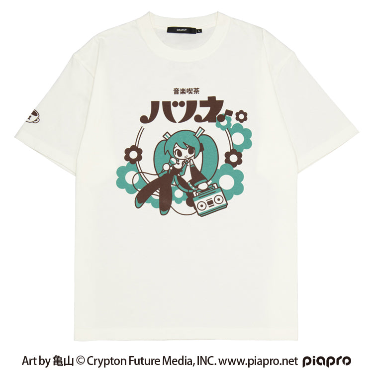 初音ミク Tシャツ (初音ミク Art by 亀山 ラジカセ) バニラホワイト